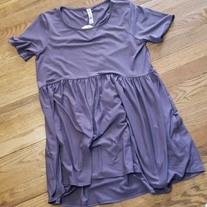 Lilac Grey Ruffle Top